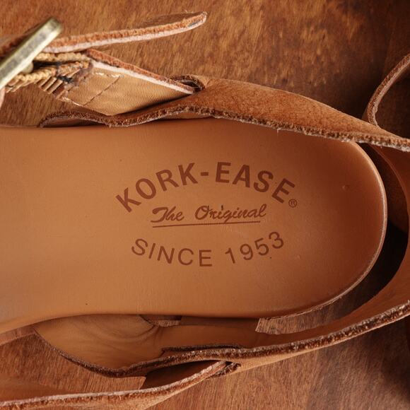 Kork Ease Sandals Womens SZ 7M Brown Yucca Braid Leather Flat Shoes Western Boho - Picture 13 of 14